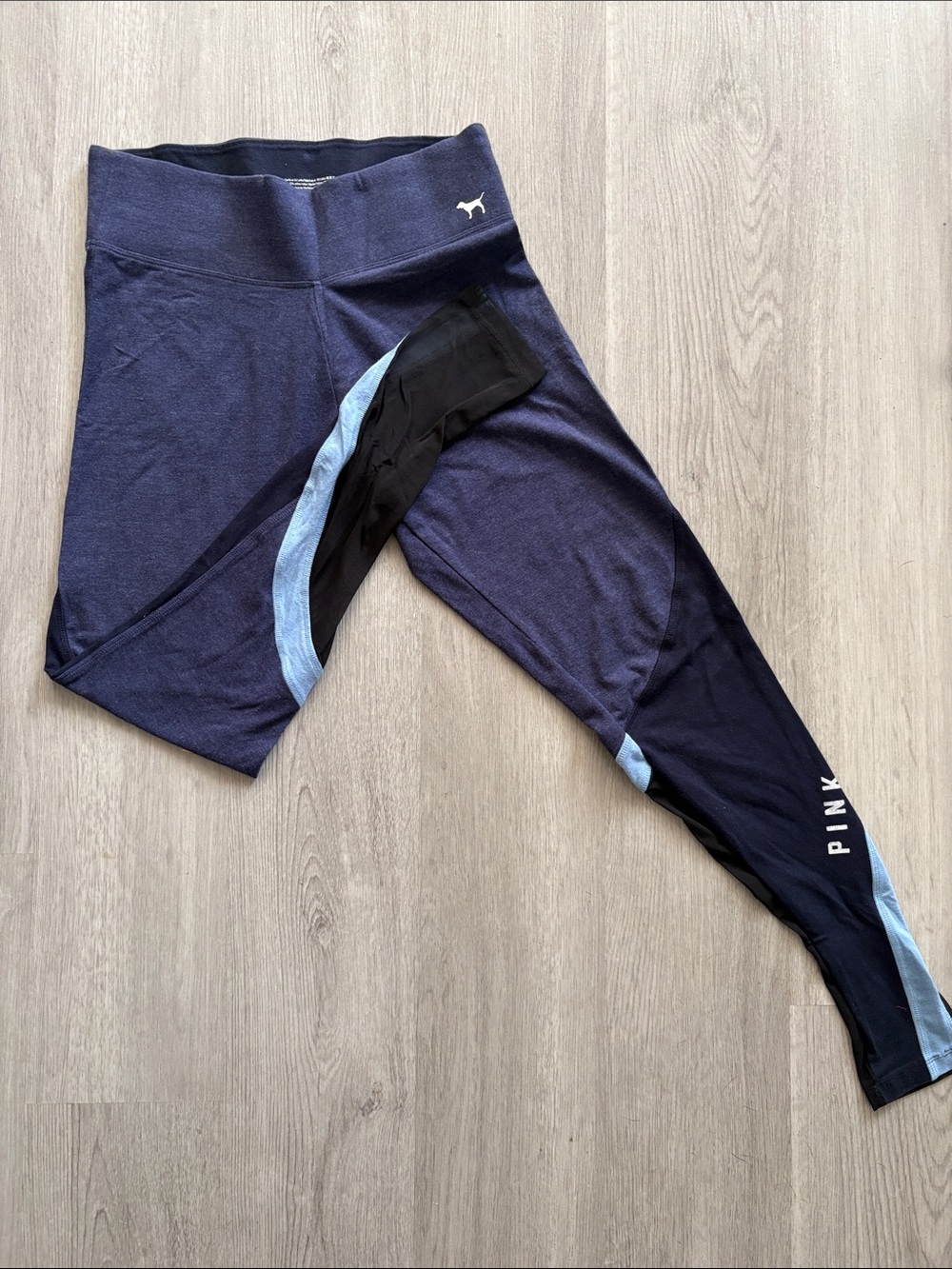 PINK by Victoria's Secret Navy & Black Colorblock Leggings